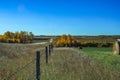 Fall colours and hay bales in the foothills. Foothills County,Alberta,Canada Royalty Free Stock Photo