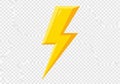 A vibrant yellow lightning bolt icon with a glossy finish is depicted Royalty Free Stock Photo