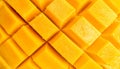 Vibrant Yellow Mango Cubes with Juicy Texture Close up Full Frame View Royalty Free Stock Photo