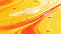 Vibrant yellow and orange liquid swirl patterns with dynamic gradients and flowing textures, resembling molten lava or swirling