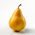 Vibrant Yellow Ripe Pear: Creative Petzval Photography On White Background