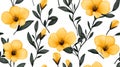 Vibrant Yellow Snapdragons Seamless Pattern Design Royalty Free Stock Photo
