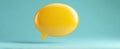 The vibrant yellow speech bubble representing communication in a modern design..AI generated image Royalty Free Stock Photo