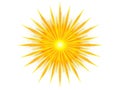 Vibrant Yellow Starburst Radial Burst Vector Illustration on White Background Royalty Free Stock Photo