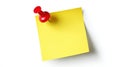 The vibrant yellow sticky note with a red pin for reminders and messages..AI generated image Royalty Free Stock Photo