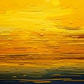 Vibrant Yellow Sunset With Impasto Texture: Decorative Backgrounds And Coastal Painter