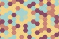 Vibrant yellow and teal hexagonal pixelated pattern with dynamic contrast. Modern geometric background concept