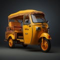 Epic Advertising Photography Of Tuk-tuk On Solid Color Background