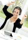 Vibrant young woman enjoying her music Royalty Free Stock Photo