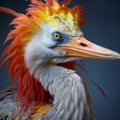 Vibrant Surreal Heron Portraiture In Zbrush Style