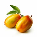 Vibrant Zbrush Style Mangoes On White Background