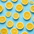 vibrant and zesty world of citrus with a close-up photo of lemon slices on a solid background.