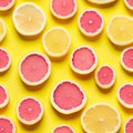 vibrant and zesty world of citrus with a close-up photo of lemon slices on a solid background.