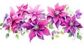 Vibrantly Blooming Watercolor Clematis Vine Flowers AI Generated