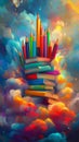 Vibrantly colored back to school background Royalty Free Stock Photo