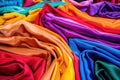 vibrantly colored synthetic fabric pieces