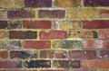 Vibrantly colourful brick wall