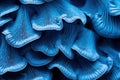 Vibrantly-hued Blue mushroom closeup background. Generate Ai