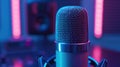 The modern recording microphone.AI generated image Royalty Free Stock Photo