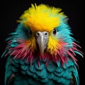 Vibrantly Surreal Budgerigar: Colorful Bird With Dazzling Feathers