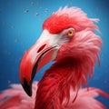 Vibrantly Surreal Flamingo Close-up In Fashion Photography