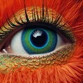 Vibrantly Surreal Kiwi Close-up: Photorealist Eye With Mesmerizing Colors And Feathers