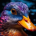 Vibrantly Surreal Mallard Duck: Hyper-detailed Adobe Photoshop Artwork Royalty Free Stock Photo