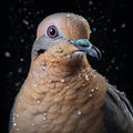 Vibrantly Surreal Mourning Dove Close-up: Pigeoncore Photography