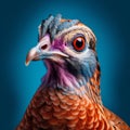 Vibrantly Surreal Quail: Close-up Face In Conceptual Portraiture