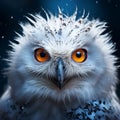 Vibrantly Surreal Snowy Owl Close-up: Hyper-realistic Cryengine Digital Art