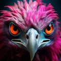 Vibrantly Surreal Vulture: A Close-up Face In Captivating Fashion Photography