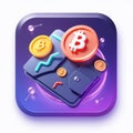 VibrantTech3D Cryptocurrency Wallet App Icon