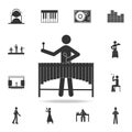 `Vibraphone marimba player icon. Detailed set of music icons. Premium quality graphic design. One of the collection icons for webs
