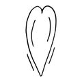 Vibrating heart. Doodle outline vector element. Saint Valentins day. Declaration of love.