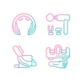 Vibrating massagers gradient linear vector icons set