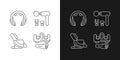 Vibrating massagers linear icons set for dark and light mode