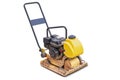 Vibrating rammer on a white isolated background. Vibratory plate compactor designed for the compaction of granular, mixed Royalty Free Stock Photo