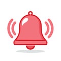 Vibrating Red Notification Bell Icon Ringing Alert Warning Signal Symbol Royalty Free Stock Photo