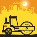 Vibration roller, Construction power machinery work on construction site Royalty Free Stock Photo