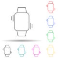 vibration on a smart watch multi color style icon. Simple thin line, outline vector of web icons for ui and ux, website or mobile