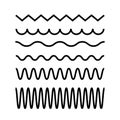 Vibration waves vector icon set