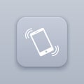 Vibro, gray vector button with white icon on gray background Royalty Free Stock Photo