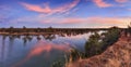 VIC Murray Cliffs sunset pan Royalty Free Stock Photo