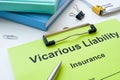 Vicarious liability insurance application and papers. Royalty Free Stock Photo