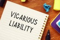 VICARIOUS LIABILITY question marks phrase on the sheet Royalty Free Stock Photo