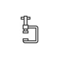 Vice clamp line icon