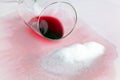Vice empty glass of red wine. Salt. Royalty Free Stock Photo