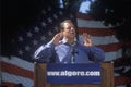 Vice President Al Gore campaigns for the Democratic presidential nomination at Lakewood Park in Sunnyvale, California Royalty Free Stock Photo