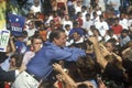 Vice President Al Gore campaigns for the Democratic presidential nomination at Lakewood Park in Sunnyvale, California Royalty Free Stock Photo