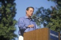 Vice President Al Gore campaigns for the Democratic presidential nomination at Lakewood Park in Sunnyvale, California Royalty Free Stock Photo